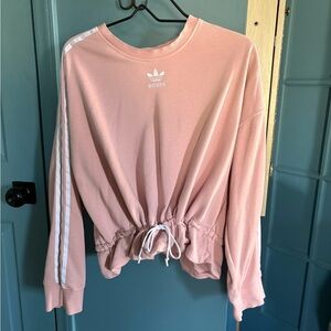 Adidas Pink Sweatshirt with White Stripes